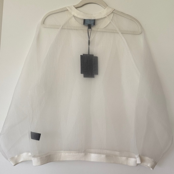 Cynthia Rowley Organza Pullover White Medium - Picture 9 of 11